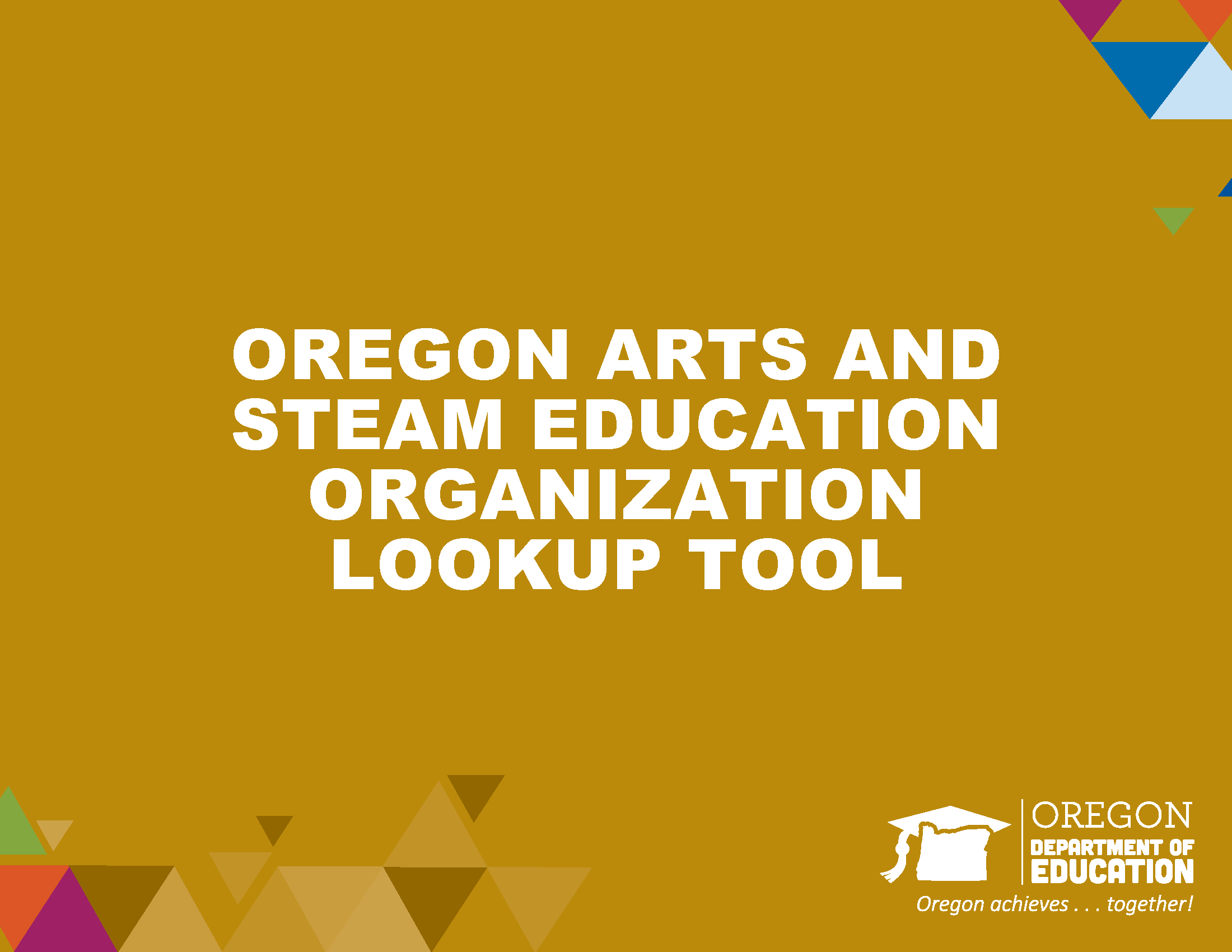Oregon Department of Education Arts Access Toolkit The Arts State